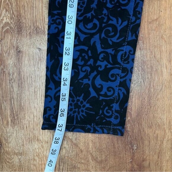 NWT ROMEO & JULIET COUTURE Skinny Navy Scroll Velvet Pants Pockets RJ29169 Sz 24 - Picture 7 of 14